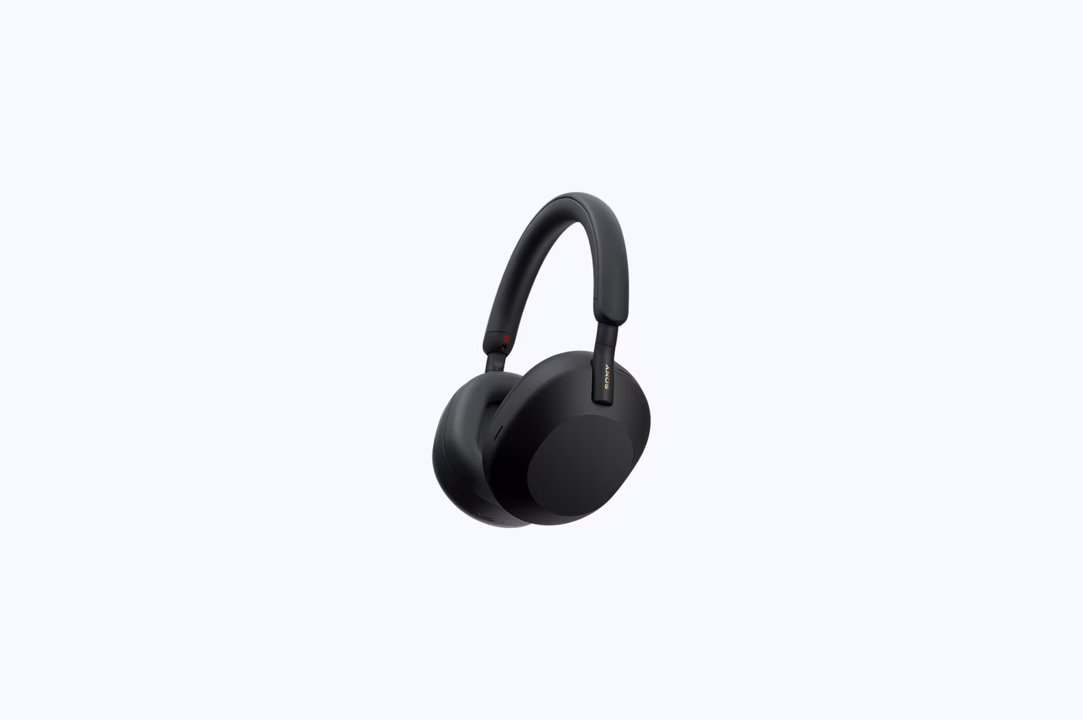 Angled view of Sony WH-1000XM5 in black